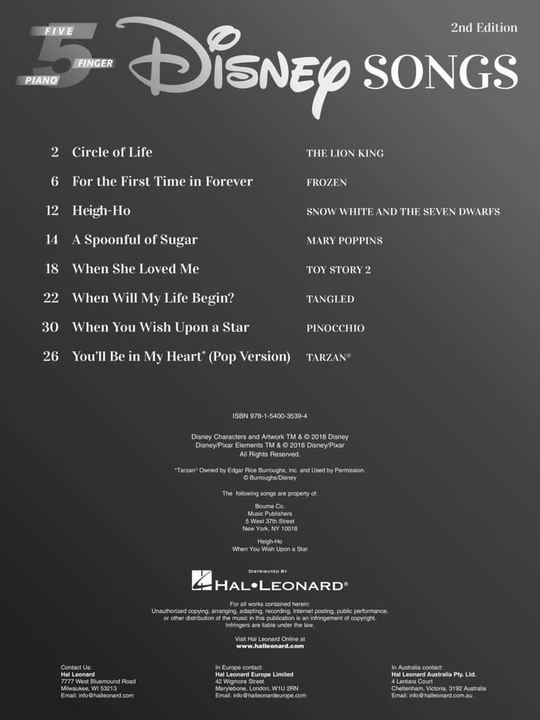 Disney Songs - 2nd Edition